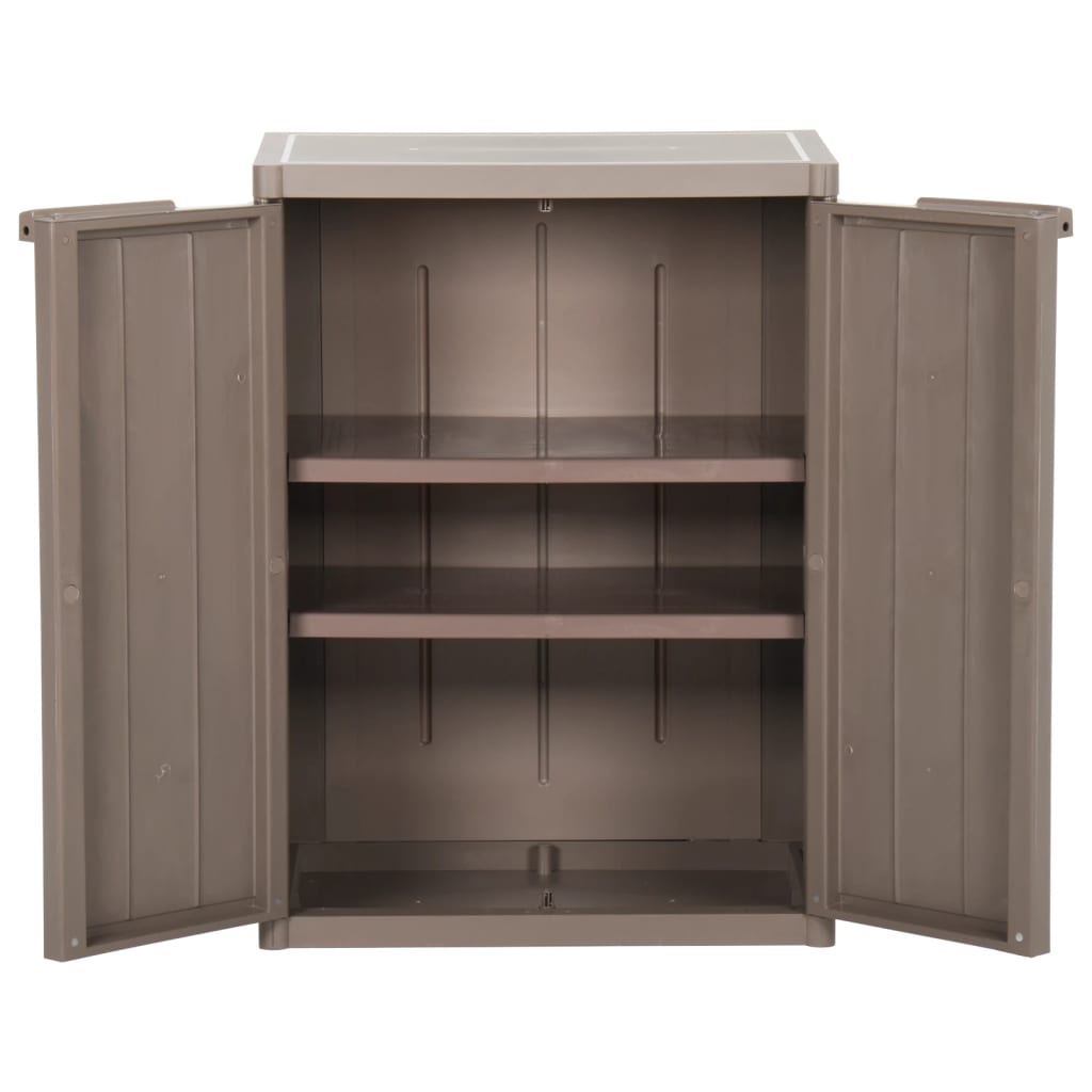 Garden Storage Cabinet Brown 65x45x88 cm PP Wood Look